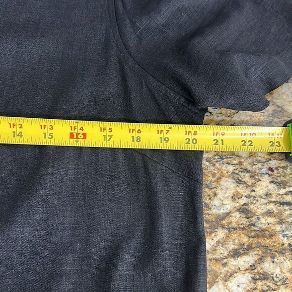 Nicole Miller Original Linen Blend Black Short Sleeve Dress Size M - Picture 7 of 8